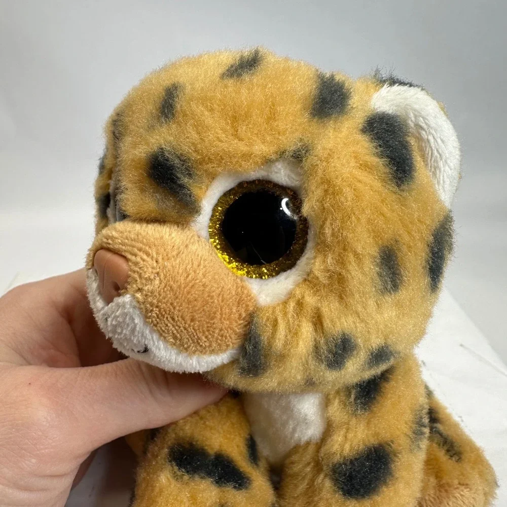 Ty‎ Beanie Boos Freckles the Cheetah Leopard Spotted Plush Gold Glitter Eyes 6in